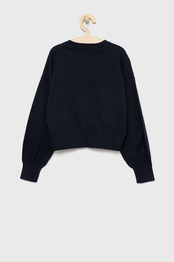 Tommy Hilfiger gyerek pamut pulóver KG0KG06909.9BYY sötétkék AW22