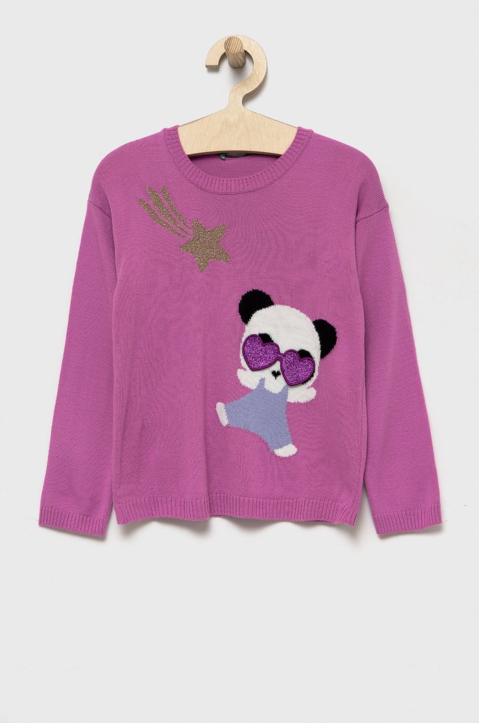 United Colors of Benetton sweter dziecięcy pozostałe fioletowy 1170H100G.P