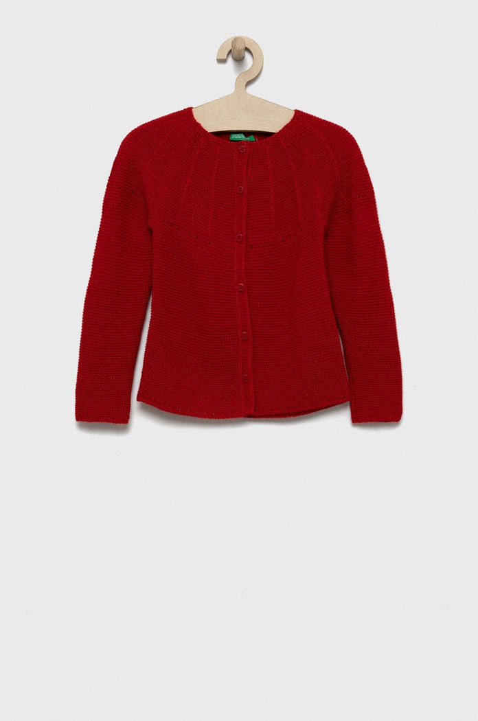United Colors of Benetton sweter z domieszką wełny dziecięcy z domieszką wełny czerwony 1076G5006.P