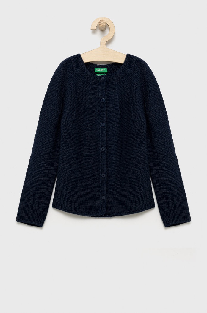 Dětský svetr s příměsí vlny United Colors of Benetton s příměsí vlny námořnická modř 1076G5006.P