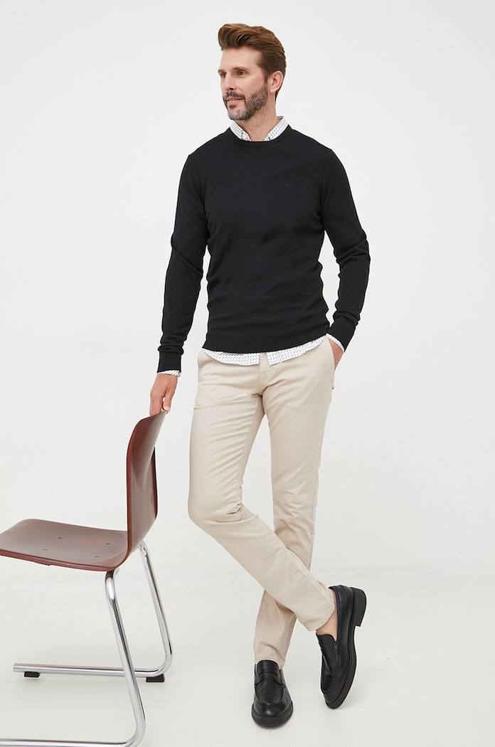 Calvin Klein sweter wełniany K10K109474.9BYY czarny AW22