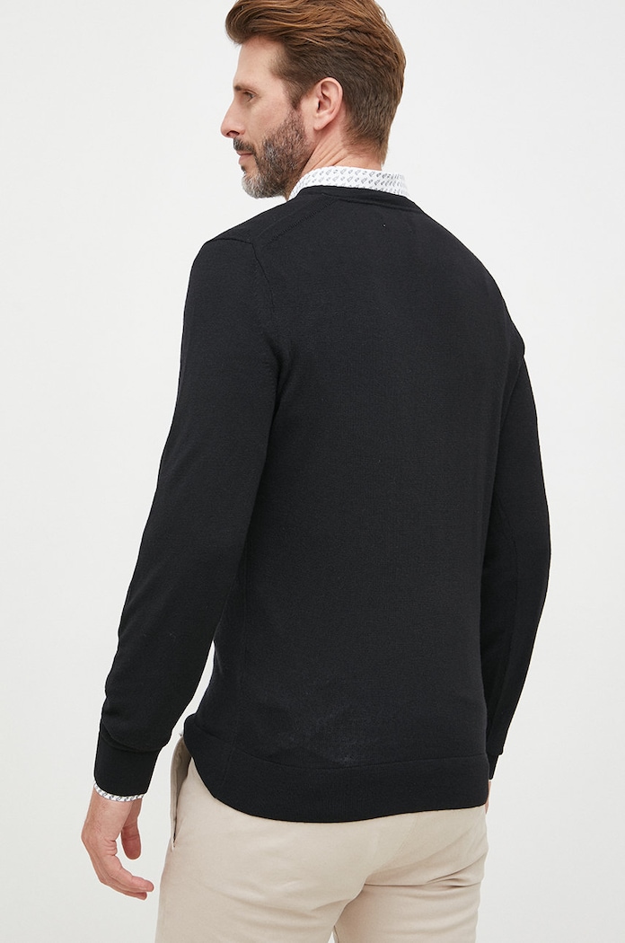 Calvin Klein sweter wełniany czarny K10K109474.9BYY