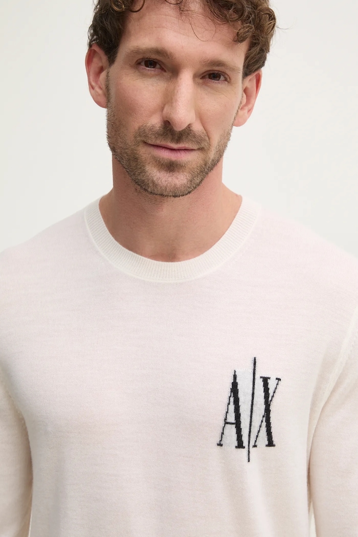 Vlnený sveter Armani Exchange béžová 8NZM4R.ZM8AZ