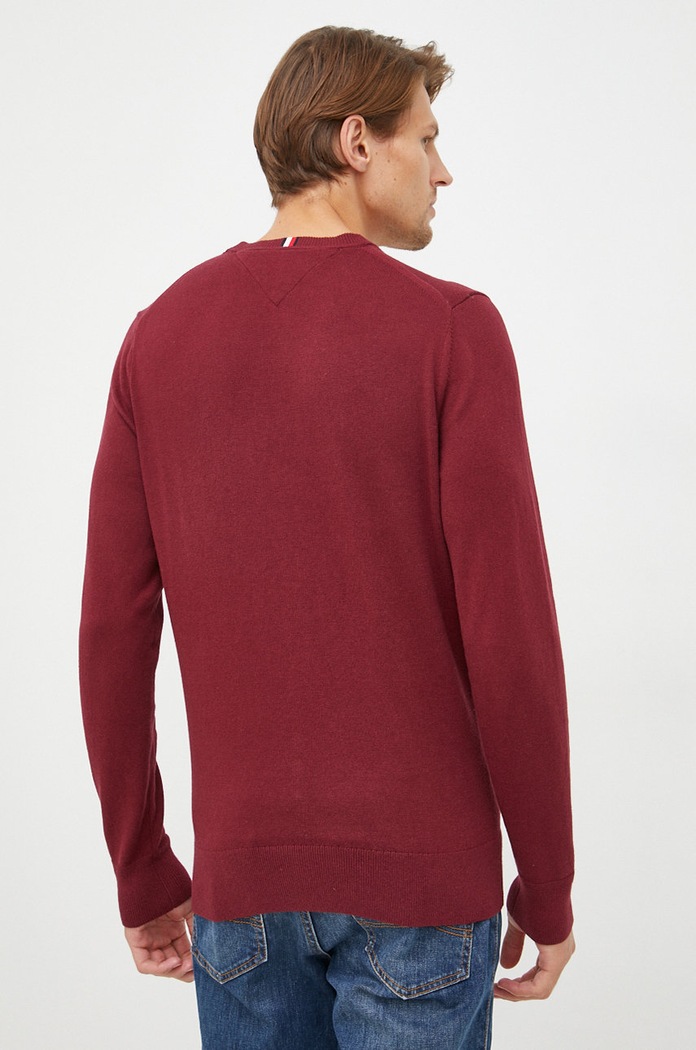 Odzież Tommy Hilfiger sweter z domieszką kaszmiru MW0MW28046.9BYY bordowy