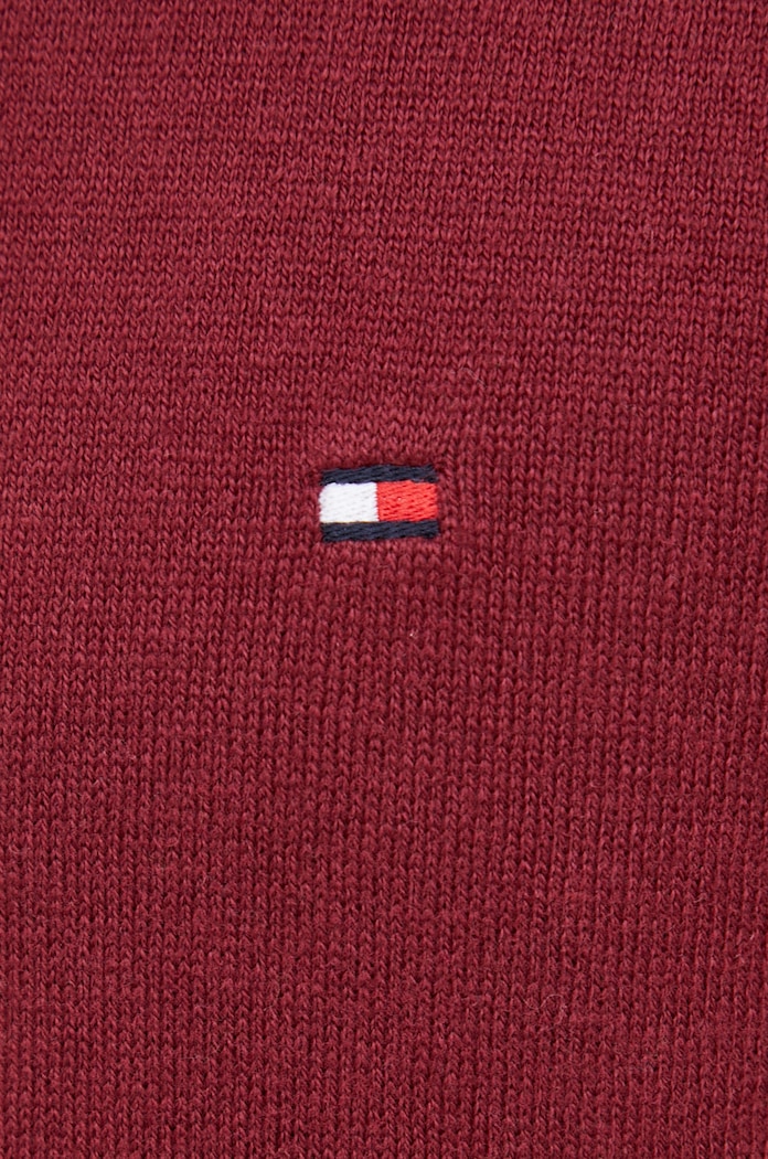 Tommy Hilfiger sweter z domieszką kaszmiru MW0MW28046.9BYY bordowy