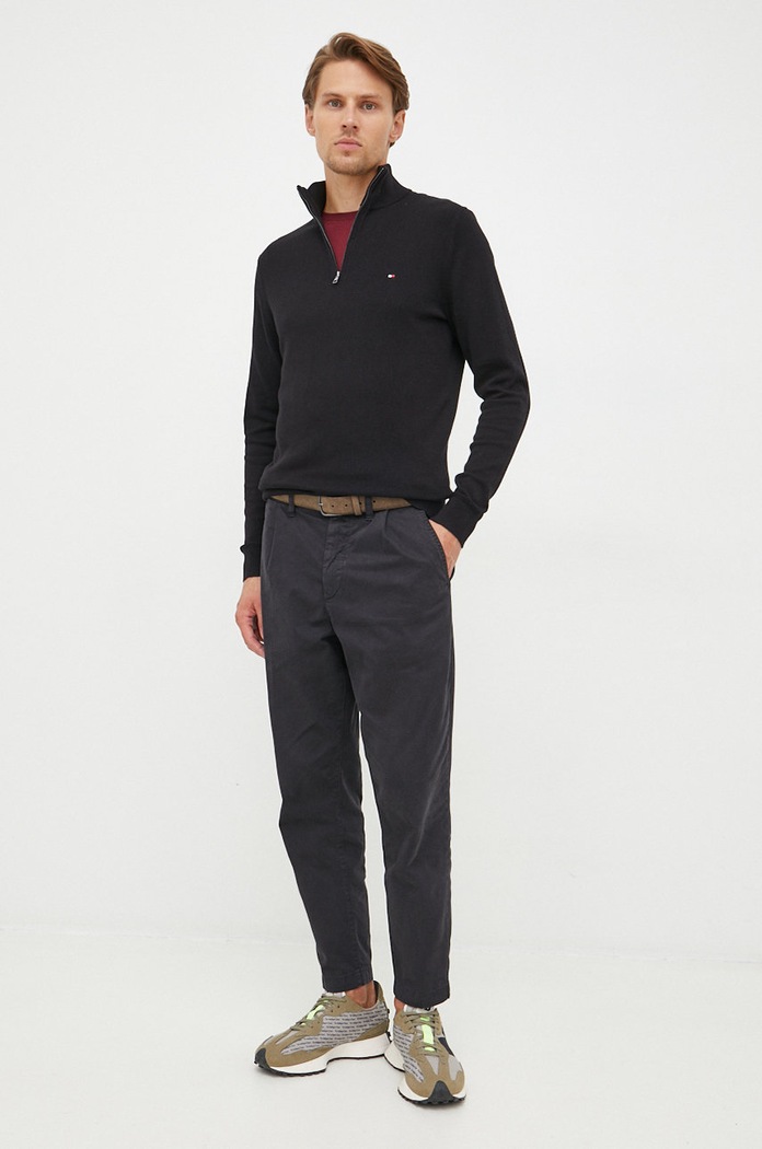 Tommy Hilfiger pulover din amestec de casmir MW0MW28049.9BYY negru AW25