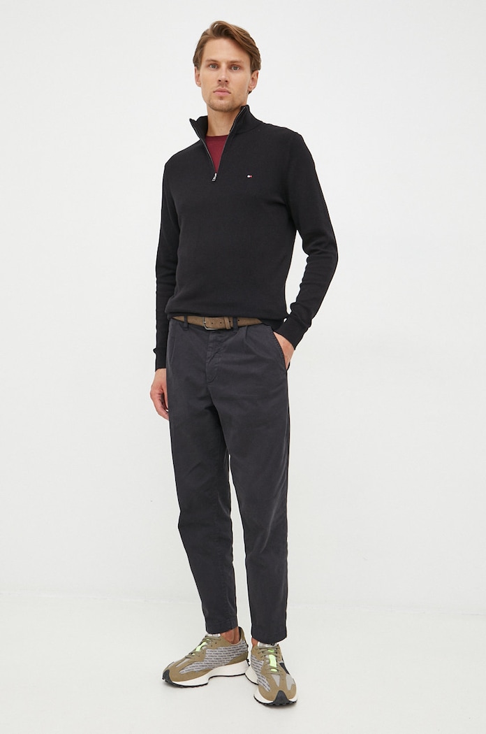 Tommy Hilfiger pulover din amestec de casmir MW0MW28049.9BYY negru AW25