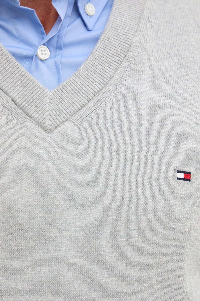 Svetr s příměsí kašmíru Tommy Hilfiger MW0MW28047.9BYY šedá