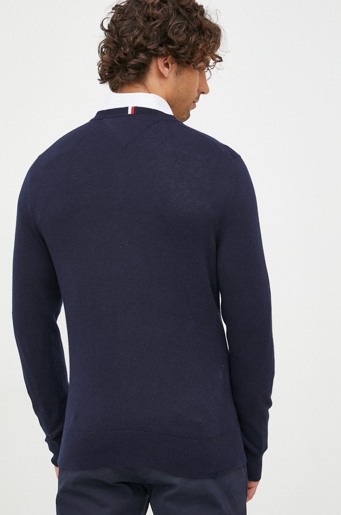 Îmbrăcăminte Tommy Hilfiger pulover din amestec de casmir MW0MW28047.9BYY bleumarin