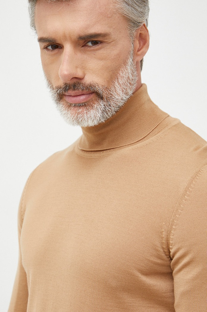 BOSS sweter wełniany Musso-P beżowy 50468262