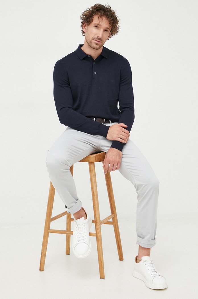 Odzież BOSS sweter wełniany Bono-L 50476357 granatowy