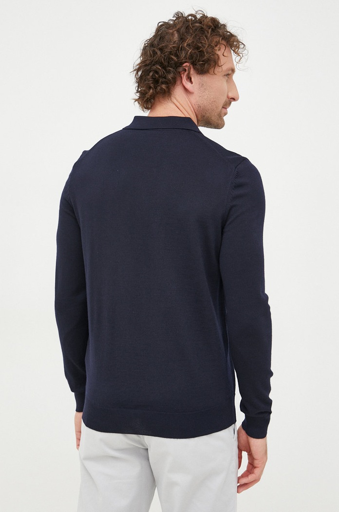 BOSS sweter wełniany Bono-L granatowy 50476357