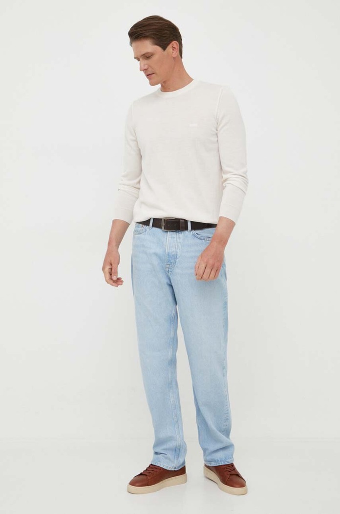 Вовняний светр BOSS Botto-L 50476364 бежевий AW25