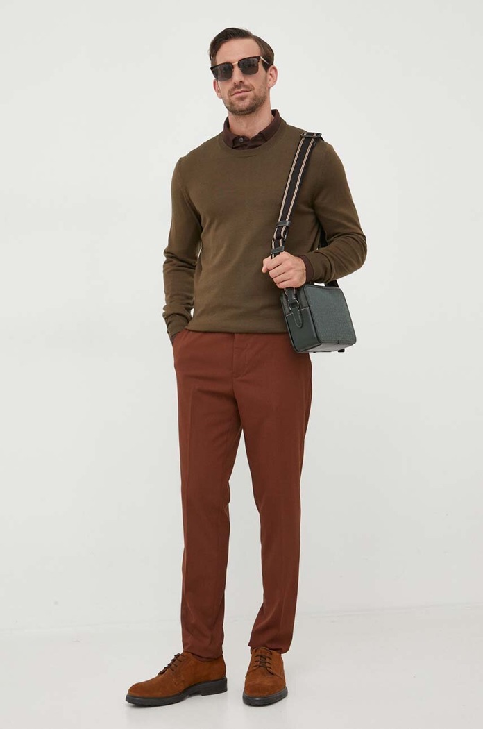 Вовняний светр BOSS Botto-L 50476364 зелений AW25