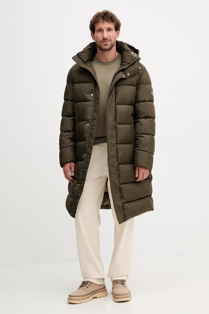 Μάλλινο πουλόβερ BOSS Kenno 50476364 πράσινο AW25