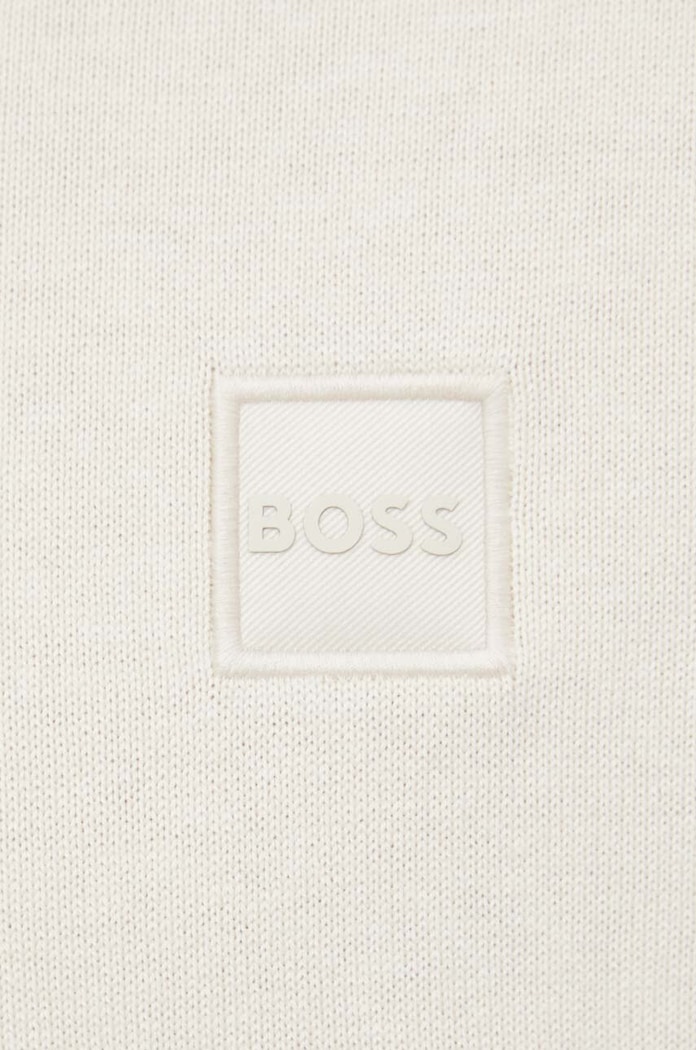 Pulover s dodatkom kašmira BOSS CASUAL 50471343 bež