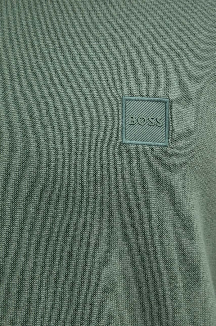 Sveter s prímesou kašmíru BOSS BOSS CASUAL 50471343 zelená