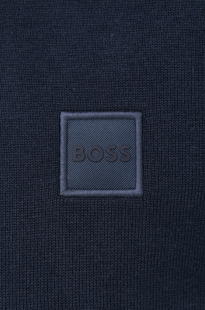 Pulover s dodatkom kašmira BOSS CASUAL 50471343 mornarsko plava