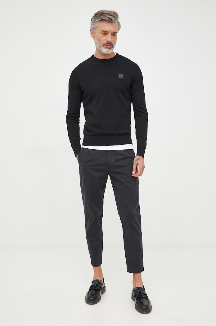 BOSS pulover din amestec de casmir BOSS CASUAL 50471343 negru AA00