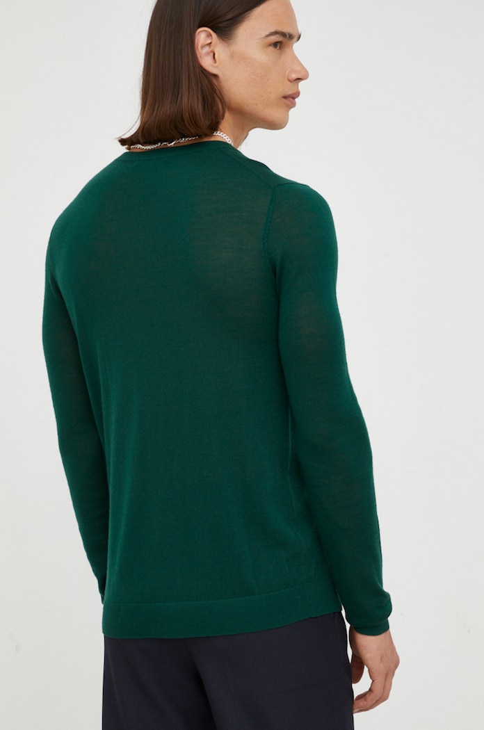 Вълнен пуловер Bruuns Bazaar BBM1220 зелен AW24