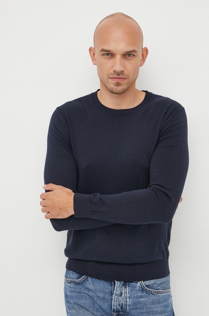 Sisley pulover subtiri bleumarin 10F2S1C78.06U