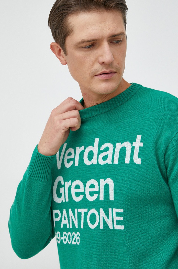 United Colors of Benetton sweter z domieszką wełny zielony 1135K1031.911