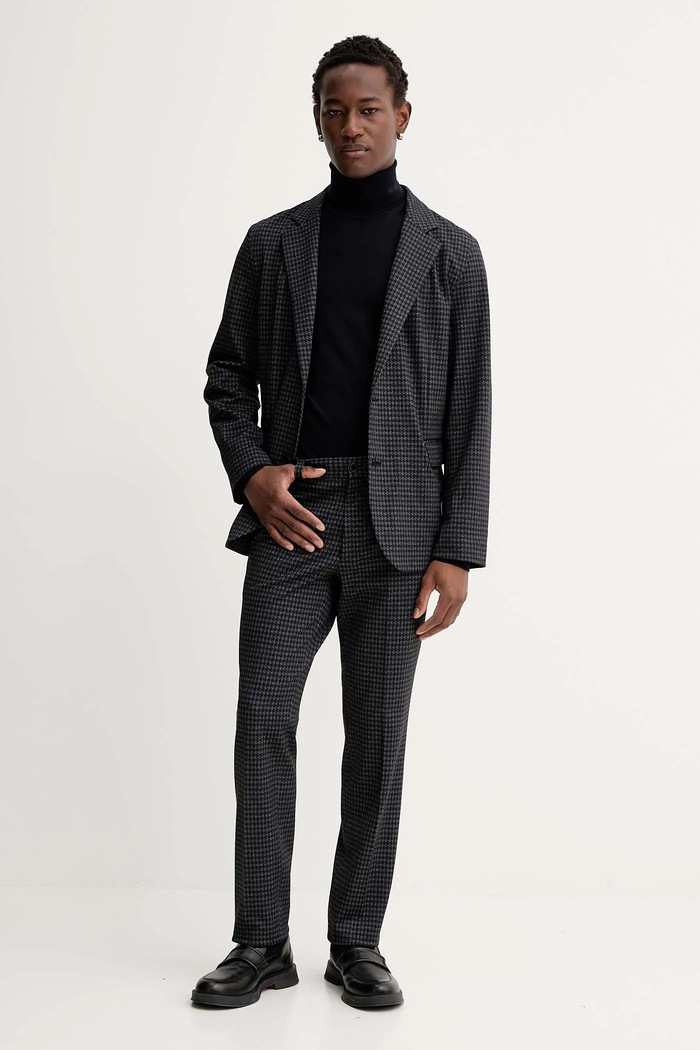 HUGO Rolák pánský vlněný San Thomas-M 50474174 námořnická modř AW25
