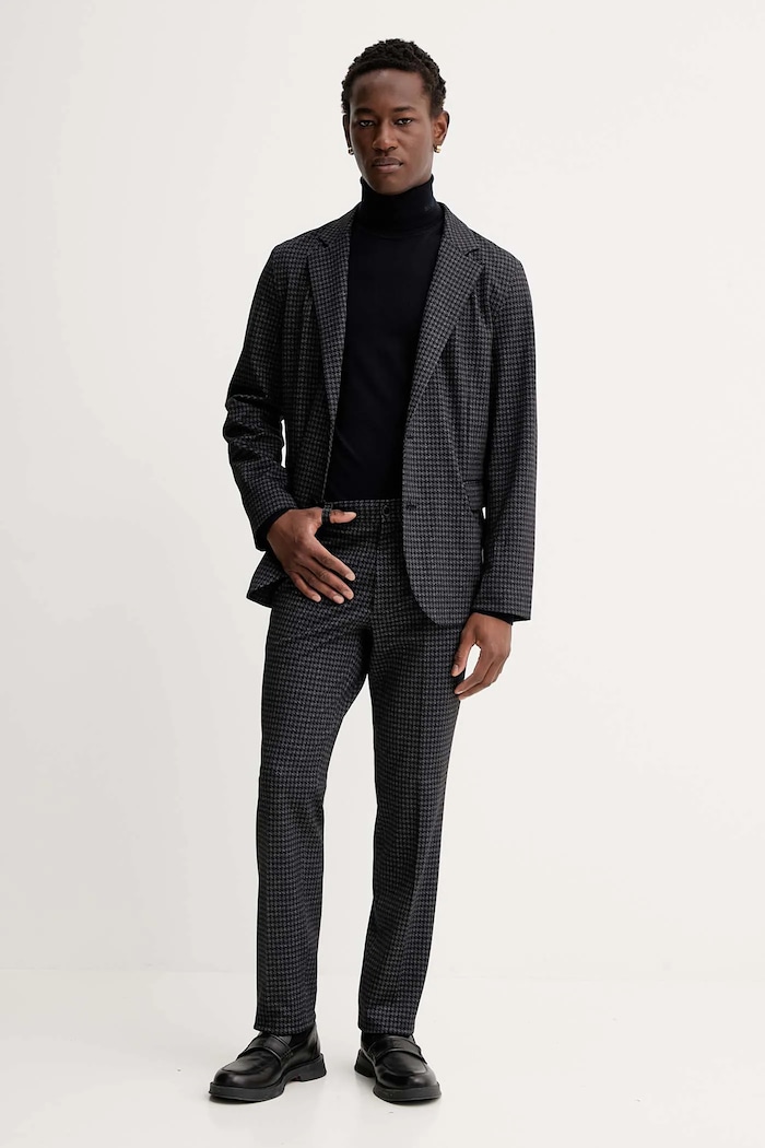 HUGO Rolák pánský vlněný San Thomas-M 50474174 námořnická modř AW25