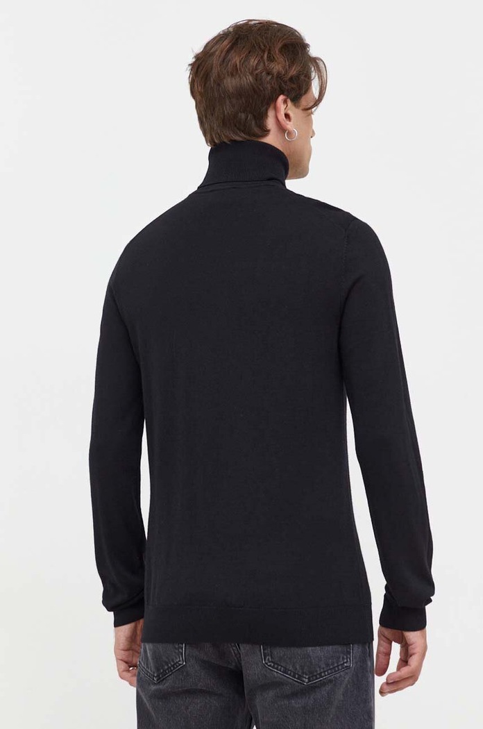 Odzież HUGO Golf męski wełniany San Thomas-M 50474174 czarny