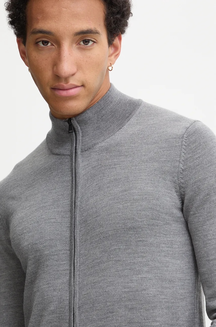 HUGO cardigan din lână San Jorge-M gri 50474193