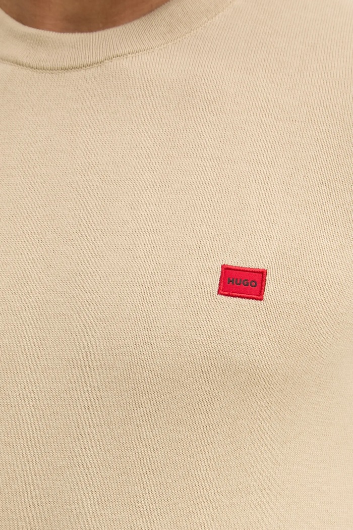Bavlnený sveter HUGO San Cassius-C1 béžová 50475083