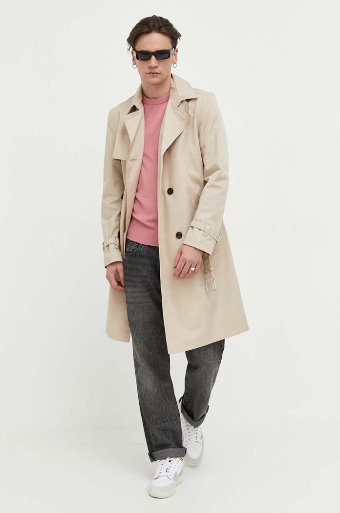 HUGO pamut pulóver 50475083 rózsaszín AW25
