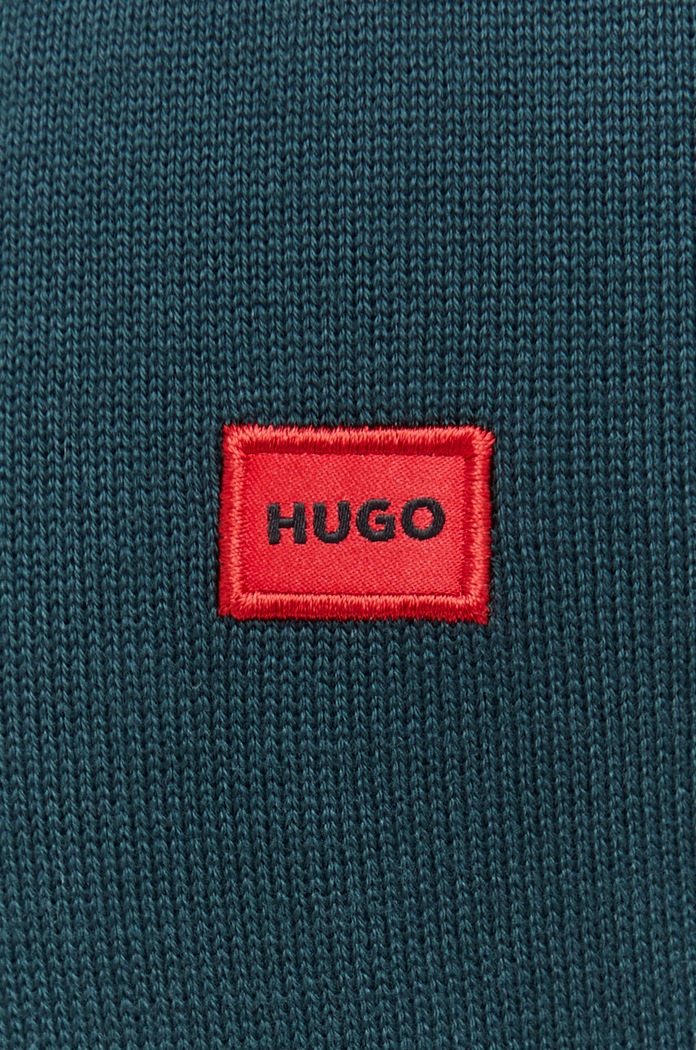 HUGO pamut pulóver 50475083 zöld