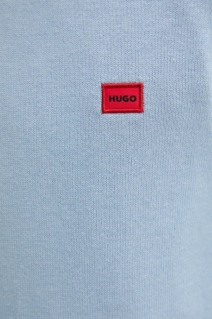 Bavlněný svetr HUGO San Cassius-C1 50475083 modrá