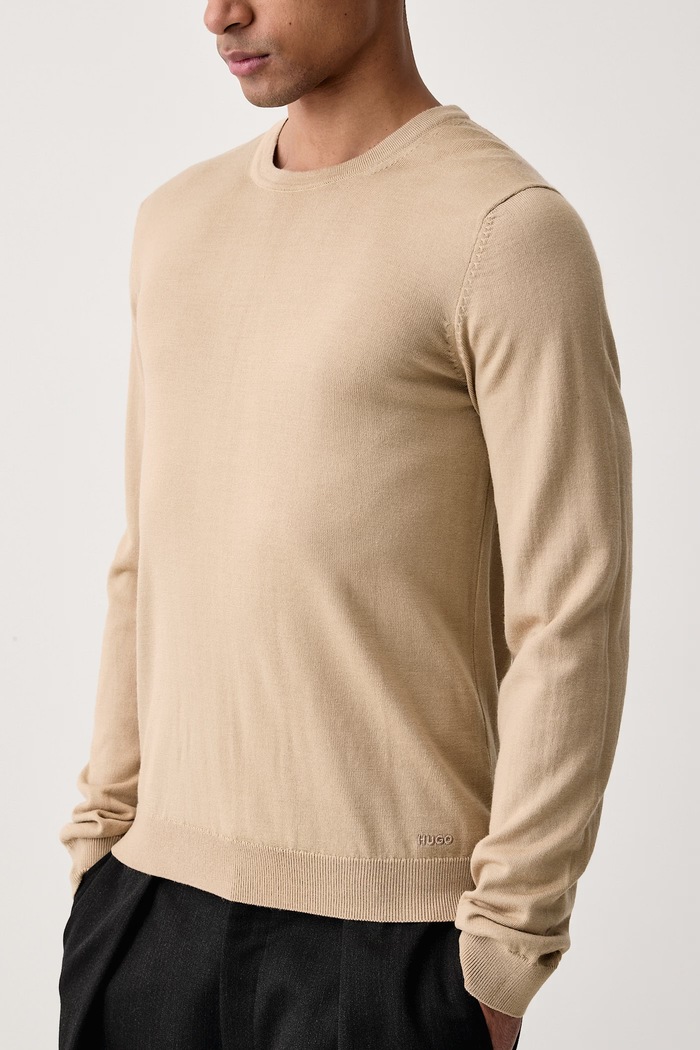 Sweter męski wełniany San Cedric-M1 HUGO 50476832 beżowy
