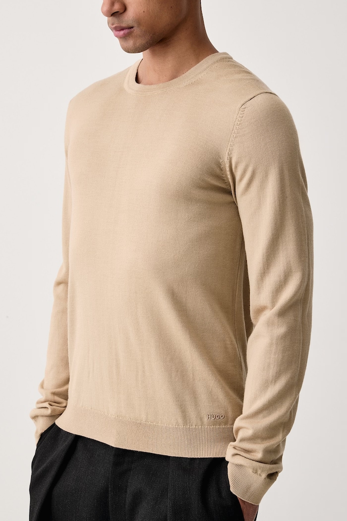 Sweter męski wełniany San Cedric-M1 HUGO 50476832 beżowy