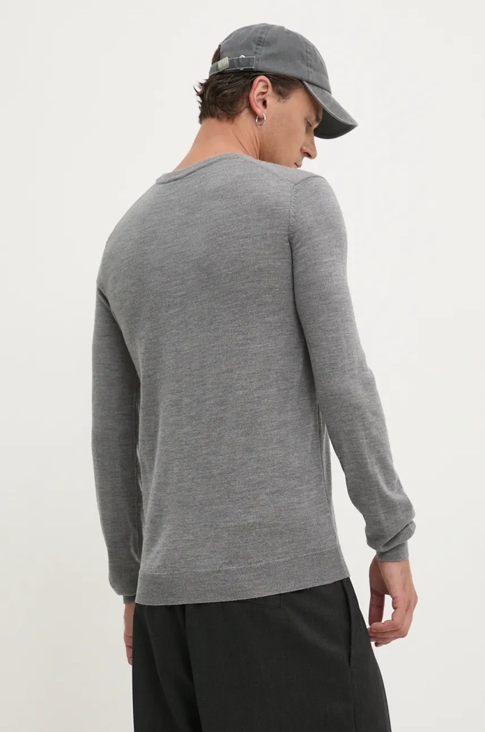 Шерстяной свитер HUGO San Cedric-M1 50476832 серый AW25