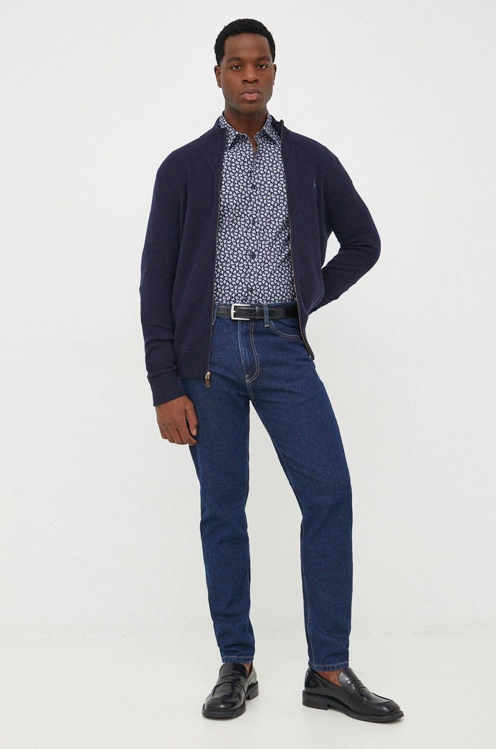 Polo Ralph Lauren Kardigan wełniany 710876719001 granatowy AW22