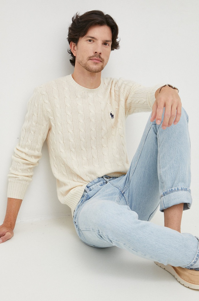 Sveter Polo Ralph Lauren vlna béžová 710876762010