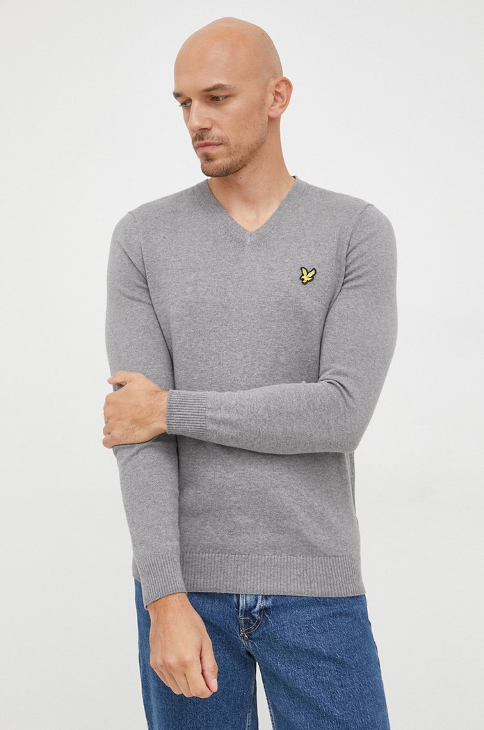 Îmbrăcăminte Lyle & Scott pulover din amestec de lana KN401VC.T28 gri