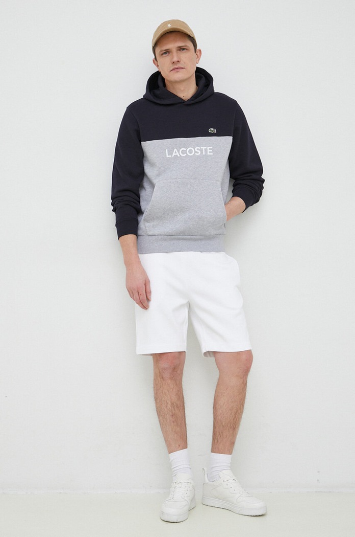 Lacoste teplákové šortky pánské s bavlnou GH9627 bílá SS26