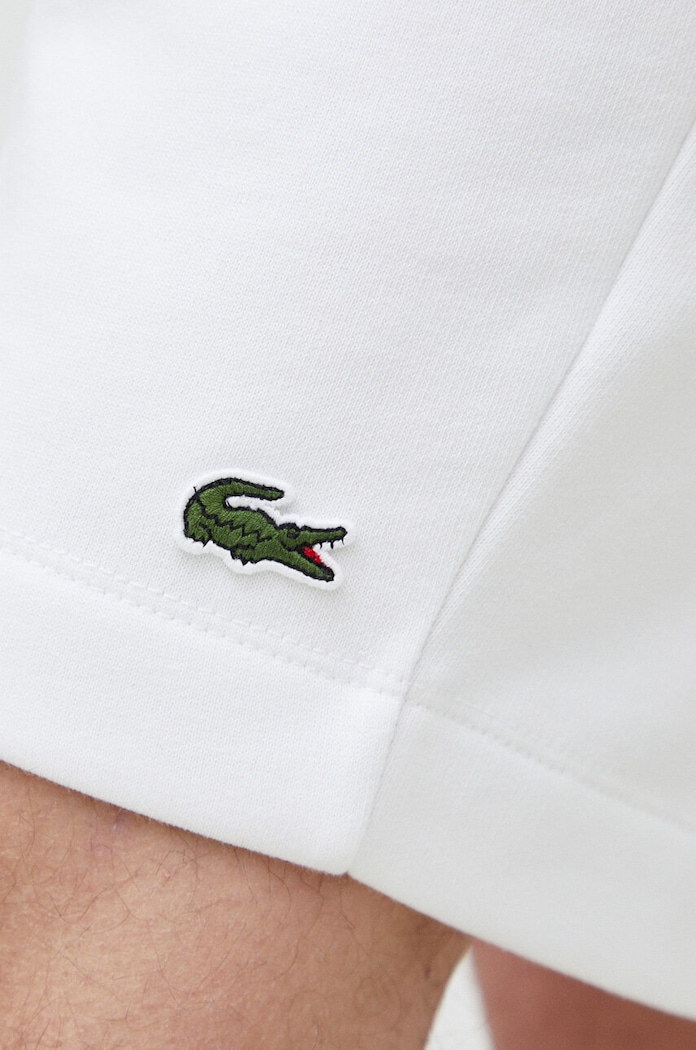 Lacoste teplákové šortky pánské s bavlnou bílá GH9627
