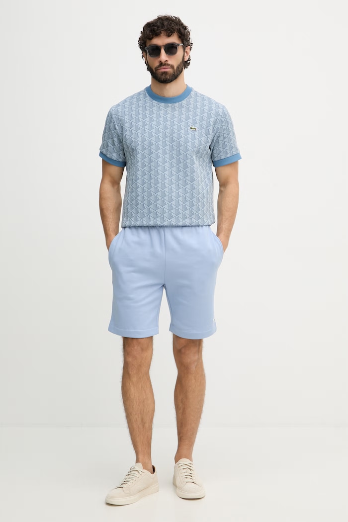 Lacoste σορτς επίσημα με βαμβάκι Ανδρικά GH9627 μπλε SS26