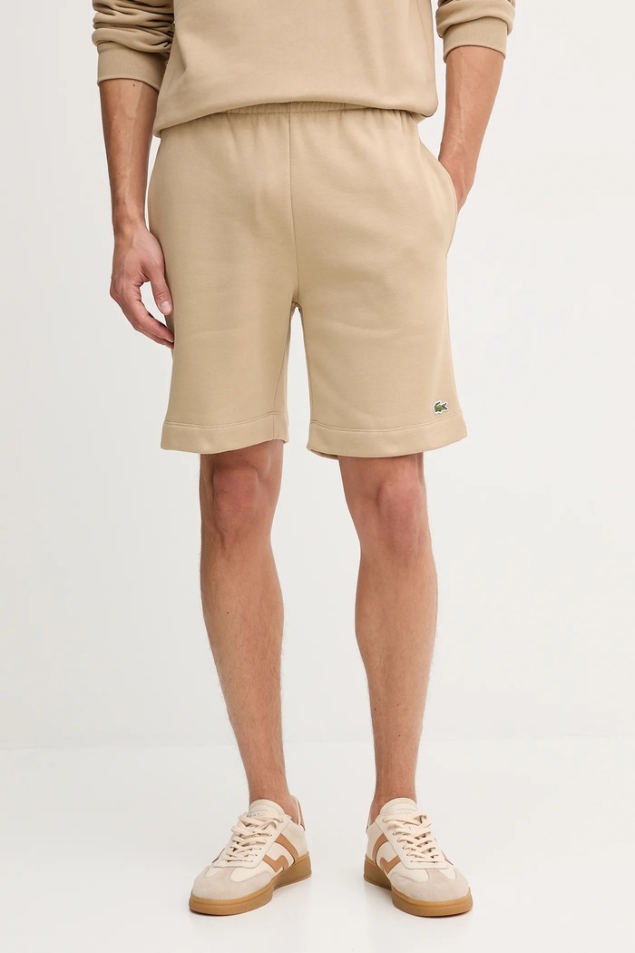 Lacoste Σορτς επίσημα με βαμβάκι Ανδρικά μπεζ GH9627