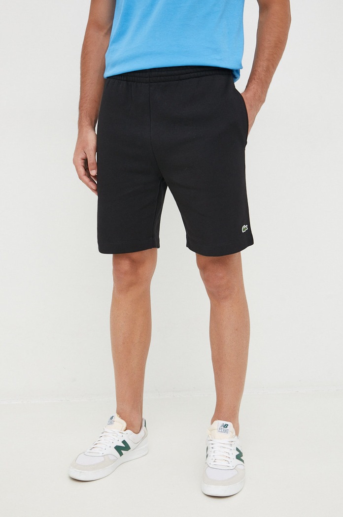 Lacoste szorty dresowe męskie z bawełną dzianina czarny GH9627