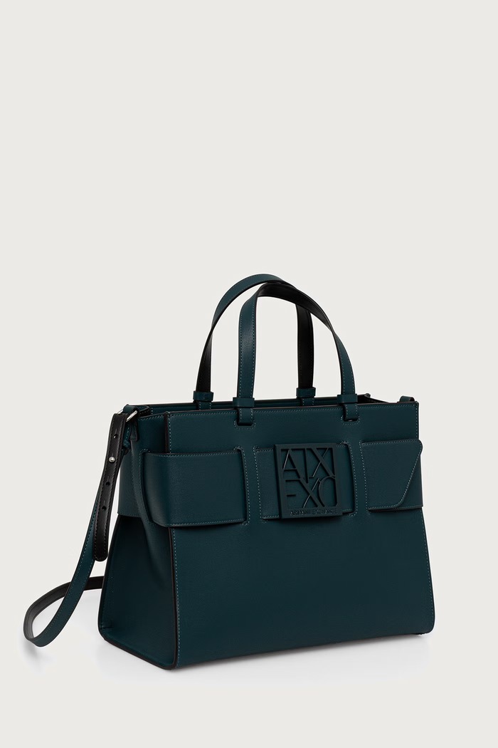 Armani Exchange Torebka damska z imitacji skóry 942689.0A874 turkusowy SS26