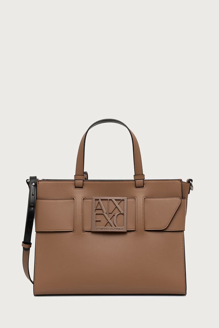 Armani Exchange torebka damska z imitacji skóry beżowy 942689.0A874