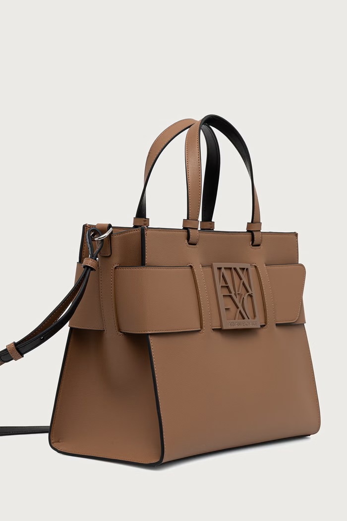 Armani Exchange torebka damska z imitacji skóry 942689.0A874 beżowy SS26