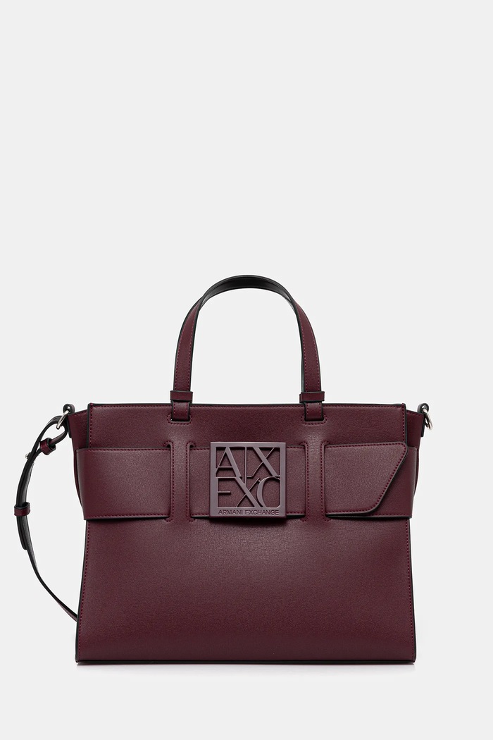 Armani Exchange geantă pentru femei cu imitație de piele burgundia 942689.0A874