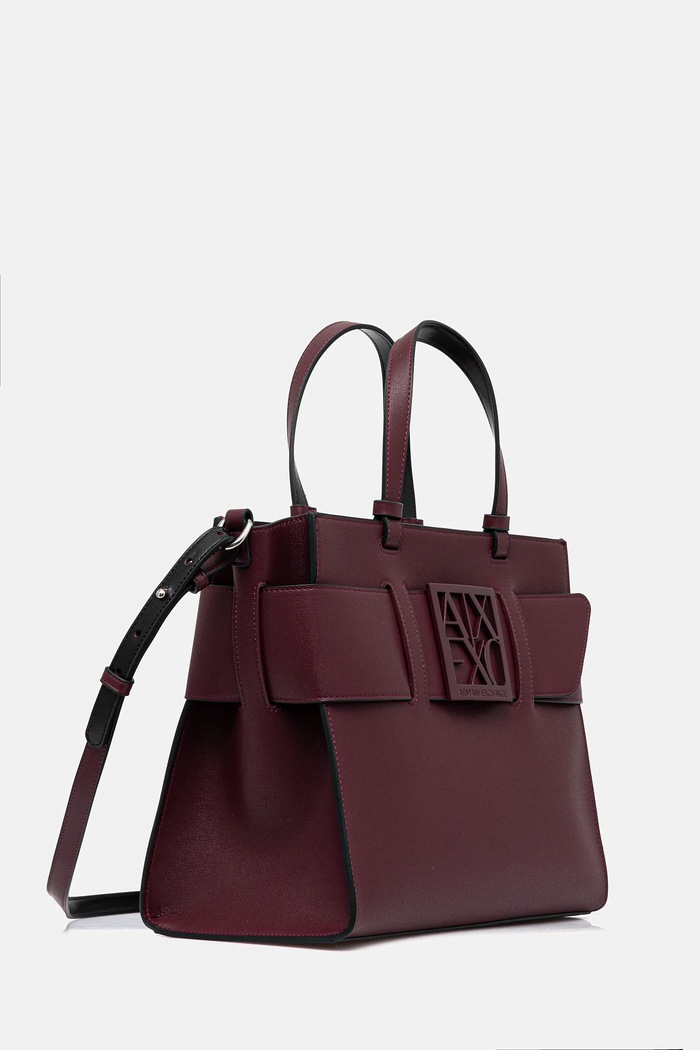 Armani Exchange geantă pentru femei cu imitație de piele 942689.0A874 burgundia SS26